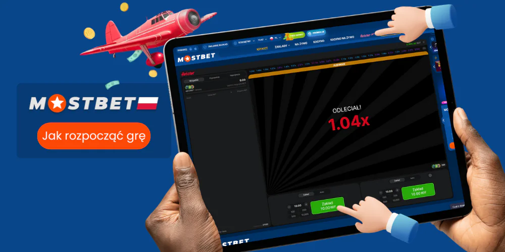 Instrukcja krok po kroku dotycząca rozpoczęcia gry w Mostbet Aviator