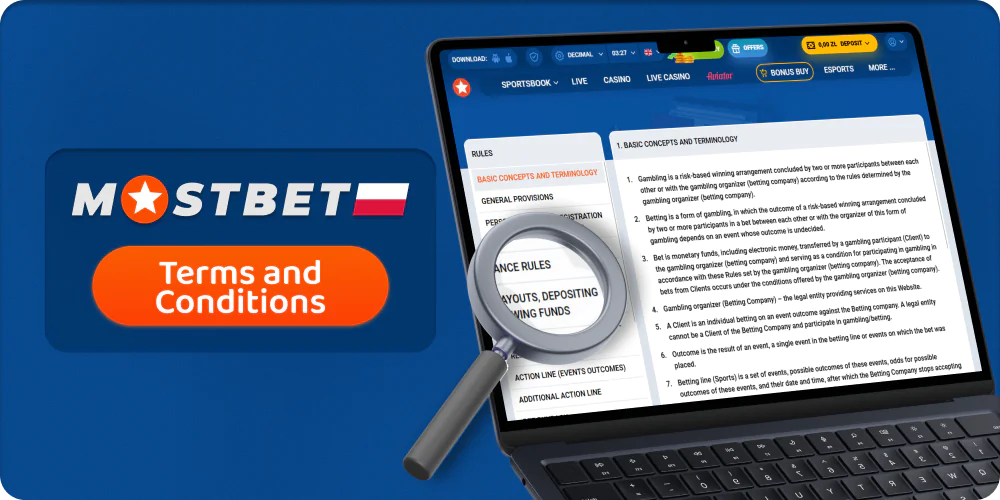 Zapoznaj się z warunkami korzystania z serwisu Mostbet