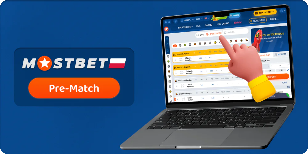 Zakłady przedmeczowe w serwisie Mostbet dla Polaków